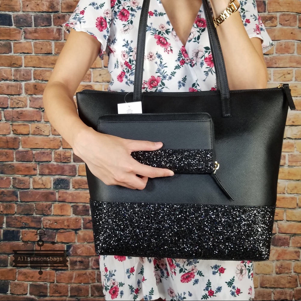 Kate spade LARGE PENNY Greta Court Black SET tote - Picture 3 of 8